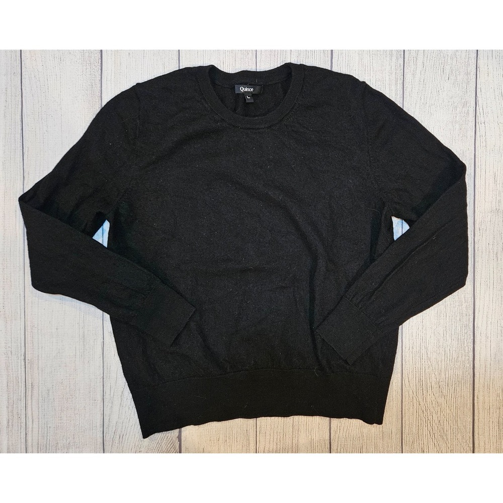 Quince Black Crew Neck Sweater